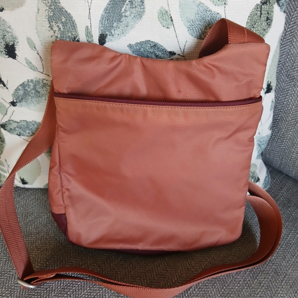 Tumi T-Tech Nylon McKenna Crossbody Bag in Burnt Orange. 5132CND - Picture 7 of 11